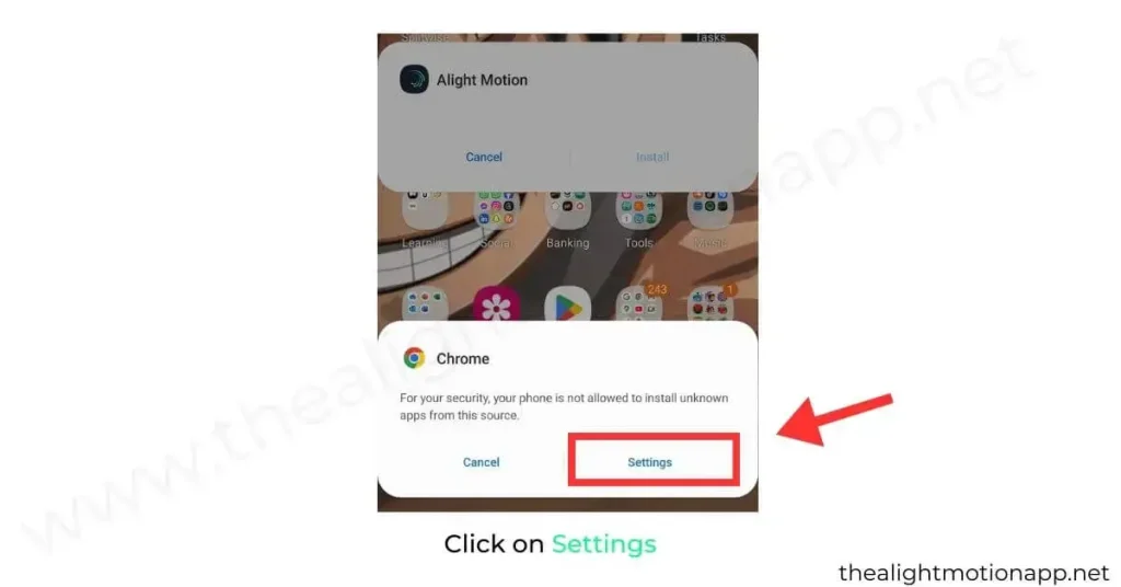 Click on Settings