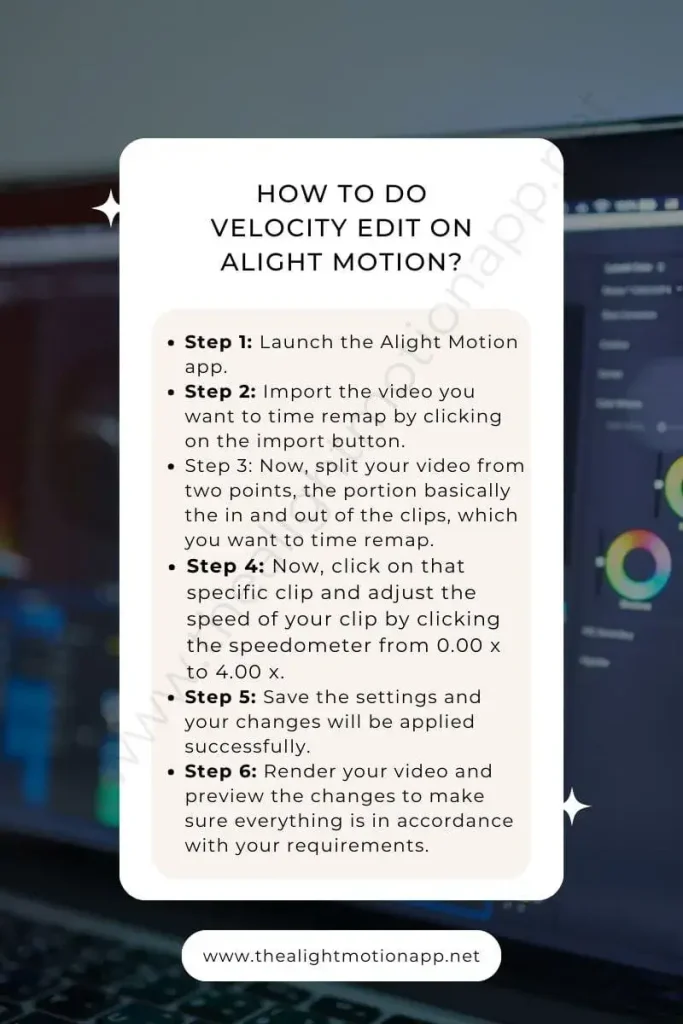 Steps To Do Velocity Edit on Alight Motion