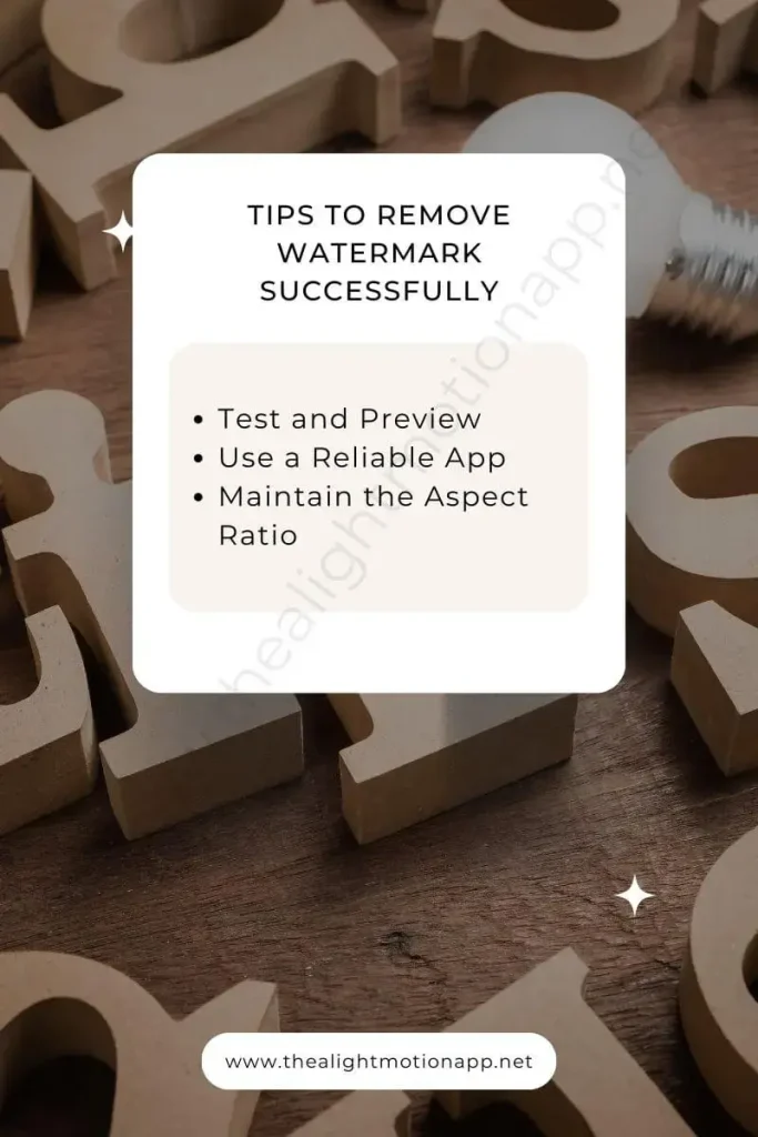 Tips to Remove Watermark
